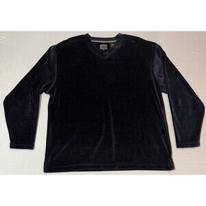 Vintage Colours Alexander Julian Sweatshirt Men’s Medium Velour Blue V-Neck 90s